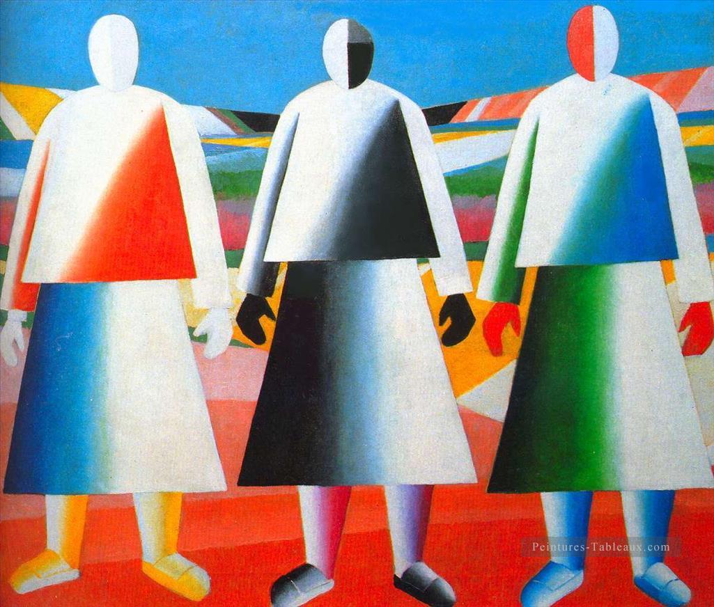 filles dans les champs 1932 Kazimir Malevich résumé Peintures à l'huile
